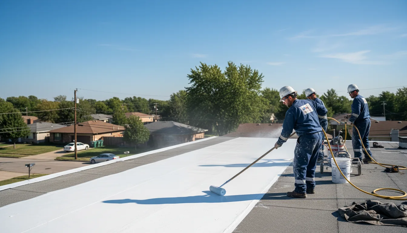 Commercial roof coating in Little York, IL near me